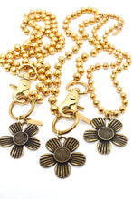 Load image into Gallery viewer, Antique Bronze Flower Pendant Convertible Gold Chain Necklace