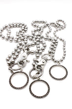 Load image into Gallery viewer, Antique Silver Circle Pendant Convertible Silver Chain Necklace