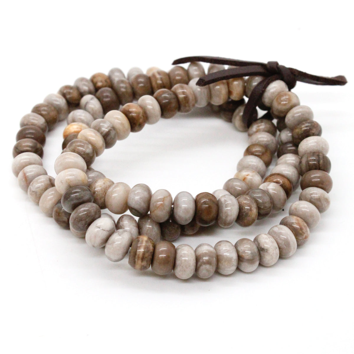 Silver Leaf Jasper Three Strand Bracelet -BL-SLJ