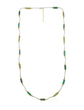 Load image into Gallery viewer, Tube Stone Green Long Necklace N2-2358 -French Flair Collection-
