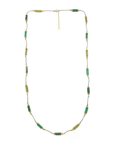 Tube Stone Green Long Necklace N2-2358 -French Flair Collection-
