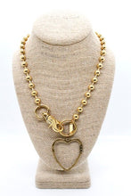 Load image into Gallery viewer, Brass Cutout Heart Convertible Gold Chain Necklace