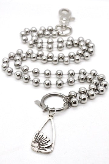 Daisy Cutout Pendant Convertible Silver Chain Necklace