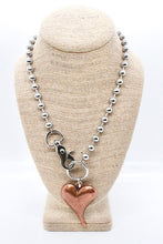 Load image into Gallery viewer, Simple Copper Pendant Convertible Silver Chain Necklace