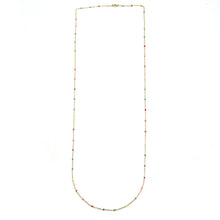 Load image into Gallery viewer, Long Gold Necklace with Rainbow Enamel Dots N2-2371 -French Flair Collection-
