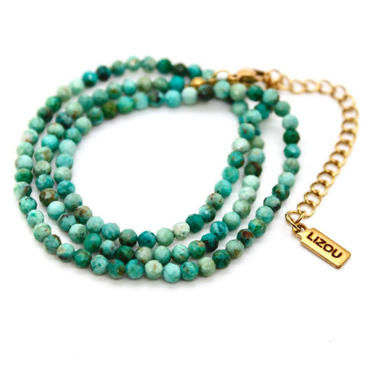 Short Hubei Turquoise Stone Necklace - N9-200HTA+