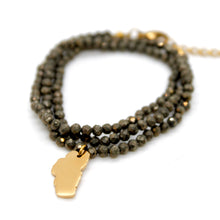 Load image into Gallery viewer, Lake Tahoe Mini Stone Gold Charm Necklace