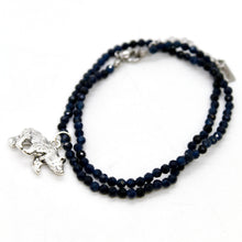 Load image into Gallery viewer, Silver Bear Mini Stone Gold Charm Necklace