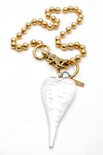 Load image into Gallery viewer, Extra Large Silver Heart Pendant Convertible Gold Chain Necklace
