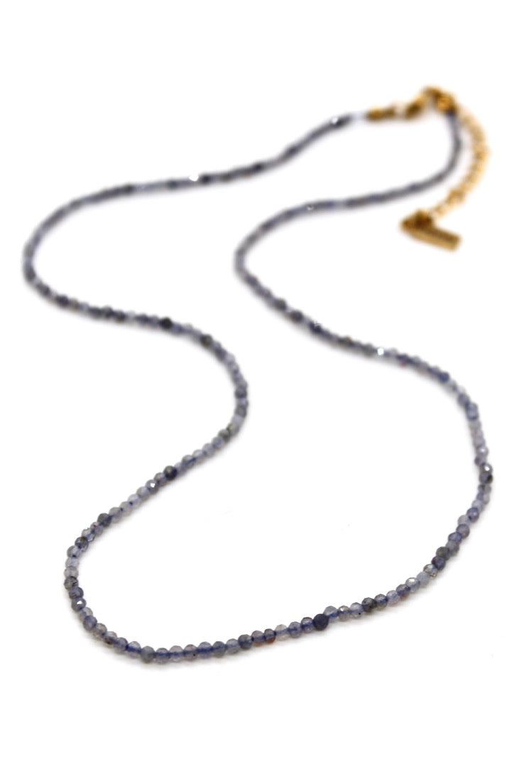 Short Mini Iolite Stone Necklace - N9-200IO1