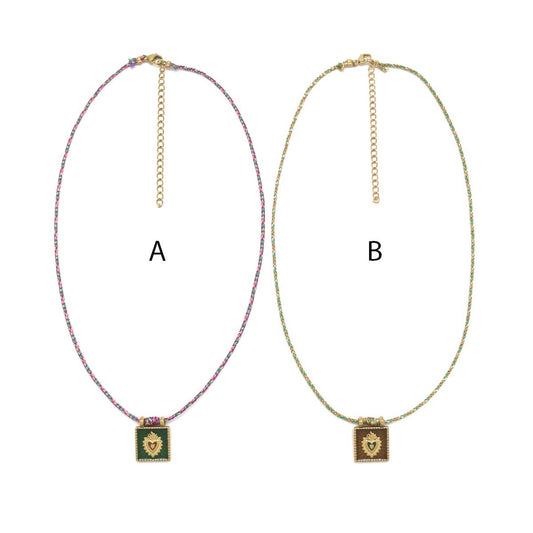 Mini Flaming Heart Delicate Necklace - N2-2667
