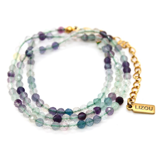 Short Fluorite Stone Necklace - N9-200FL1