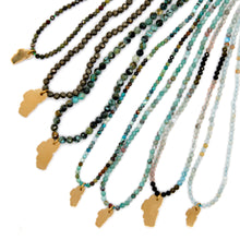 Load image into Gallery viewer, Lake Tahoe Mini Stone Gold Charm Necklace