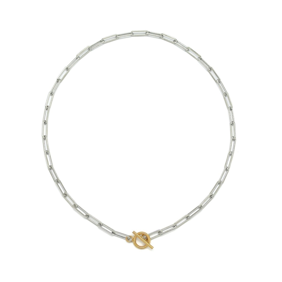 Two Tone Short Chain Necklace - N2-2702