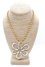Load image into Gallery viewer, Flower Outline Pendant Convertible Gold Chain Necklace