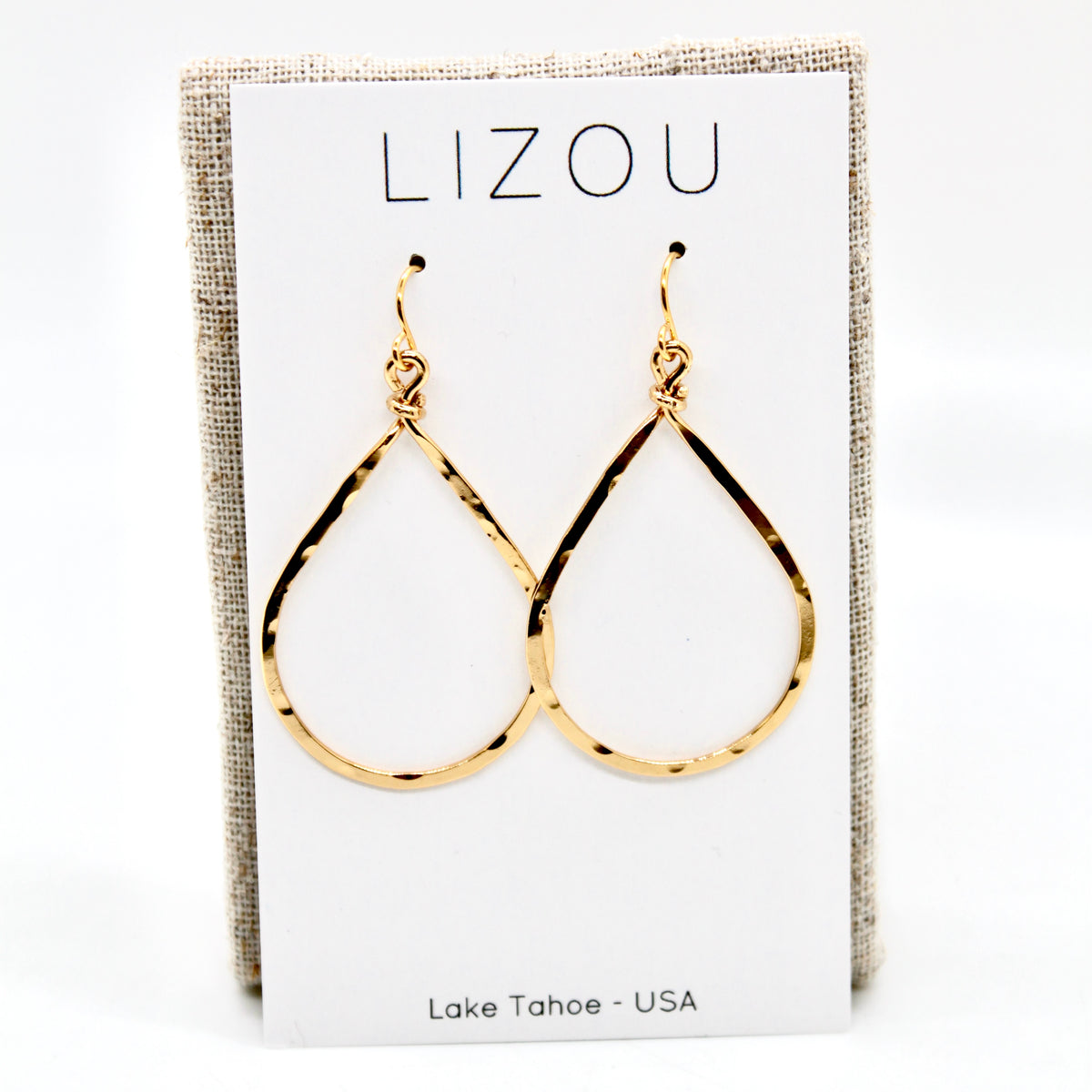 Simple Small Gold Drop Earrings - E1-006