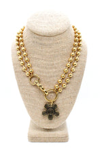 Load image into Gallery viewer, Antique Bronze Flower Pendant Convertible Gold Chain Necklace
