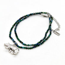 Load image into Gallery viewer, Silver Bear Mini Stone Gold Charm Necklace