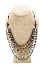 Load image into Gallery viewer, Semi Precious Stone Multi Strand Short Necklace - NLS-M4