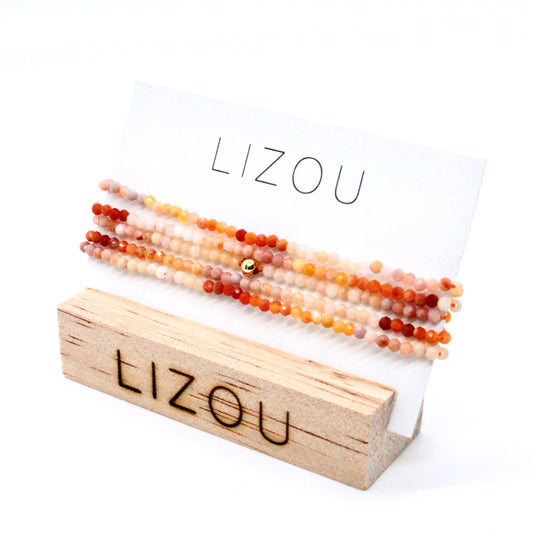 Delicate Faceted Mini Semi Precious Stone Mix Beaded Necklace - N9-012