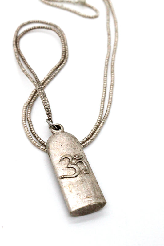 Buddha Necklace 18 - Reversible African Beads - One of a Kind -