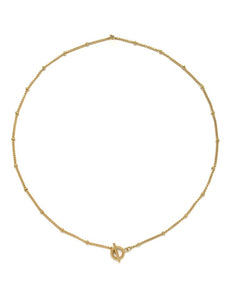 24K Gold Plate Chain Necklace with Toggle Clasp N2-2366 -French Flair Collection-