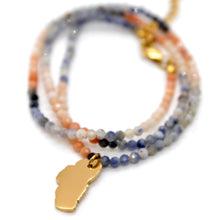 Load image into Gallery viewer, Lake Tahoe Mini Stone Gold Charm Necklace
