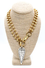 Load image into Gallery viewer, Elongated Heart Convertible Gold Chain Necklace