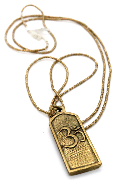 Buddha Necklace 10 - Reversible African Beads - One of a Kind -