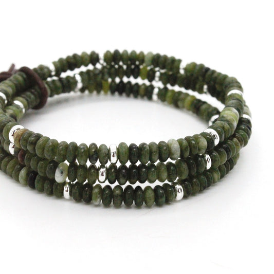 Olive Jade + Silver Bracelet Bundle