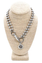 Load image into Gallery viewer, Sunflower Style Pendant Convertible Silver Chain Necklace