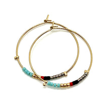 Load image into Gallery viewer, Colorful Seed Bead Hoop Earrings - Seeds Collection- E8-004
