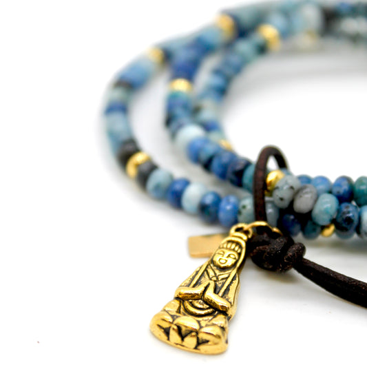 Buddha Bracelet 10 - Jasper Rondelle Beads