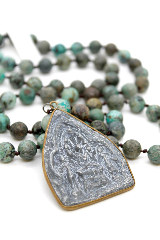Buddha Necklace 44 - African Turquoise