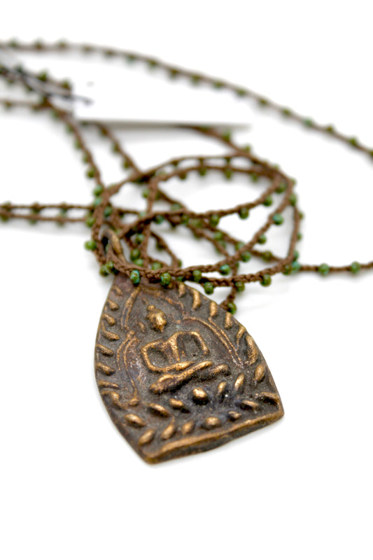 Buddha Necklace 84 - Crochet Style