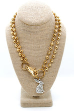 Load image into Gallery viewer, Silver Rabbit Convertible Gold Chain Necklace