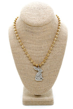 Load image into Gallery viewer, Silver Rabbit Convertible Gold Chain Necklace
