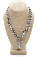 Load image into Gallery viewer, Artsy Cactus Convertible Silver Chain Necklace