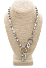 Load image into Gallery viewer, Artsy Cactus Convertible Silver Chain Necklace