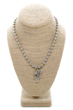 Load image into Gallery viewer, Artsy Cactus Convertible Silver Chain Necklace