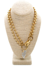 Load image into Gallery viewer, Artsy Cactus Convertible Gold Chain Necklace