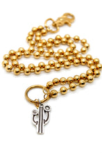 Load image into Gallery viewer, Artsy Cactus Convertible Gold Chain Necklace