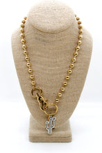 Load image into Gallery viewer, Artsy Cactus Convertible Gold Chain Necklace