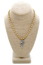 Load image into Gallery viewer, Artsy Cactus Convertible Gold Chain Necklace