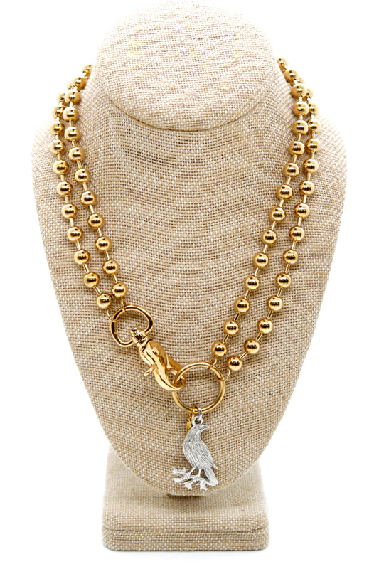 Silver Raven Convertible Gold Chain Necklace