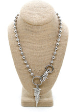 Load image into Gallery viewer, Fern Leaf Charm Convertible Silver Chain Necklace