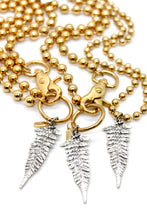 Load image into Gallery viewer, Fern Leaf Charm Convertible Gold Chain Necklace