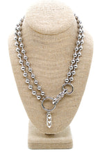 Load image into Gallery viewer, Triple Heart Charm Convertible Silver Chain Necklace