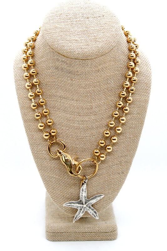 Starfish Convertible Gold Chain Necklace