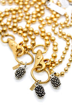 Load image into Gallery viewer, Miniature Pinecone Convertible Gold Chain Necklace